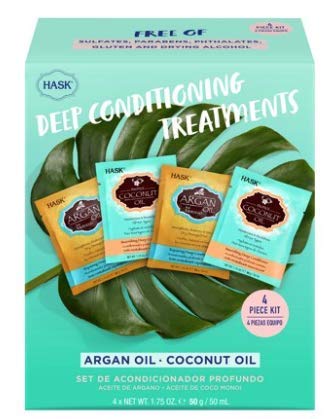 Hask Deep Conditioning Treatments Argan & Coconut Oil 4 Pack Set