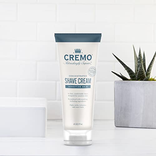 Image of Cremo Sensitive Shave Cream, Astonishingly Superior Ultra-Slick Shaving Cream for Men, Fights Nicks, Cuts and Razor Burn, 6 Fl Oz (Pack of 2)