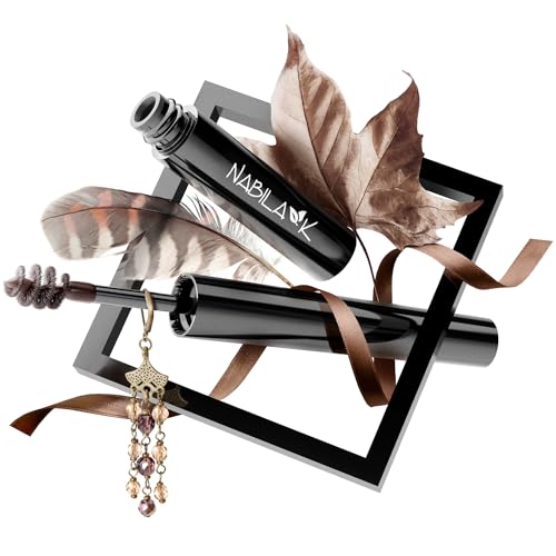 Nabila K - Brow Fixx Tint & Shaper - Eyebrow Gel - Eyebrow Tint - Brow Gel - Brow Tint - Eyebrow Cosmetics - Beauty Products - Makeup - Waterproof - Brush Ball - Travel Size - Dark Brunette - 0.11 oz