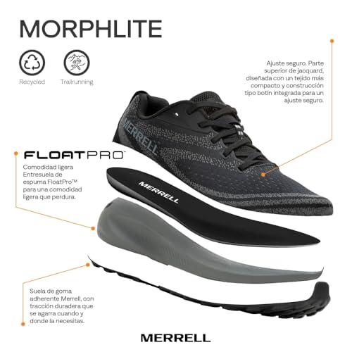 Merrell Merrell Women's Morphlite Trail Running Shoe, Triple Black, 10.0