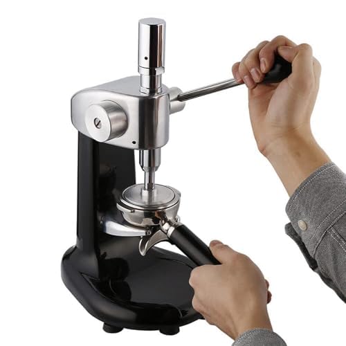 Máquina manual de prensado de café espresso, prensador de café de acero inoxidable con 2 bases de apisonamiento para barista doméstico, uso comercial