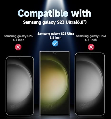 Image of MAGIC JOHN 2 Pack Screen Protector for Samsung Galaxy S23 Ultra - PET Film, Fingerprint ID Compatible, Easy Installation, Shock-Resistant, Bubble Free