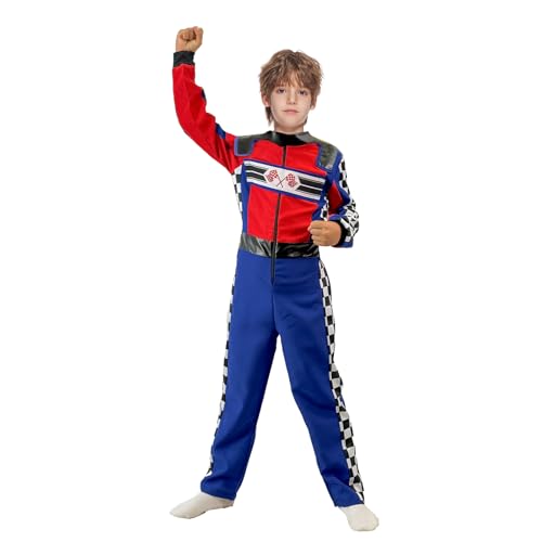 Disfraz completo de piloto de autos para niño talla L miniatura 3
