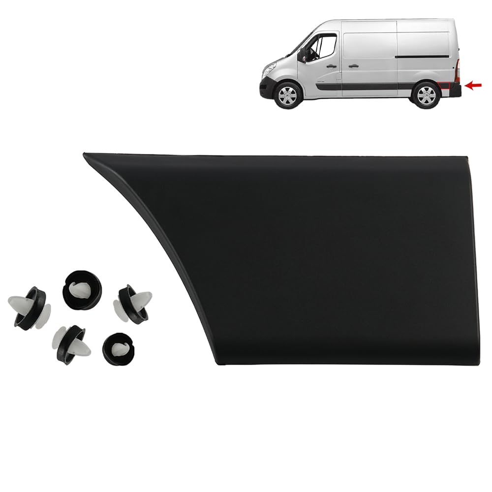 ROBUST Bande de moulage latérale de voiture Garniture de bande de panneau arrière Côté gauche passager pour Vauxhall Movano Mk2 Nissan Interstar X70 Nissan Nv400 Renault Master Mk3 768F20005R 2010