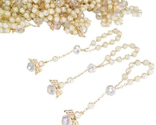 26 Pc San Joaquin Creations Ivory Color Baptism Favors with Angels Mini Rosaries Gold Plated Acrylic Beads/Recuerdos De Bautizo/Christening Favors/Decenarios/Communion Favors/Finger Rosari