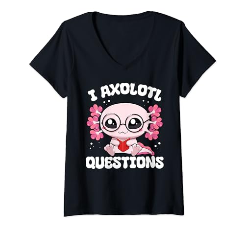 I Axolotl Questions Cute Fun First Day Of School Class Teach Maglietta con Collo a V