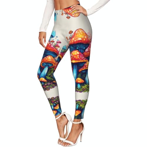 Leggings de compresión que alivian la fatiga con estampado suave de hongos