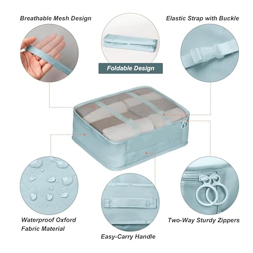 Image of Storite 7Pcs Travel Packing Cubes Set for Luggage Clothes Laundry Toiletry Cosmetics Accessories, Lightweight Suitcase Organizer Bags, Durable Polyester Travel Organizers (Grey)