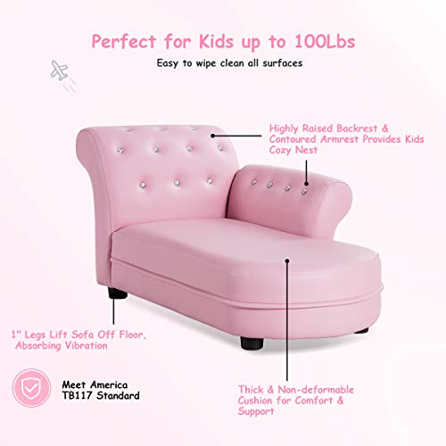 Glacerkidssofapinktoddlercouchprincesssofawithpvcleatherandembeddedcrystalupholsteredchildrenchaiseloungebabysofachairchildrenarmchairforgirls Urban Country Home Decor Glacer kids sofa pink toddler couch princess sofa with pvc leather and embedded crystal upholstered children chaise lounge baby sofa chair children armchair for girls urban country home decor