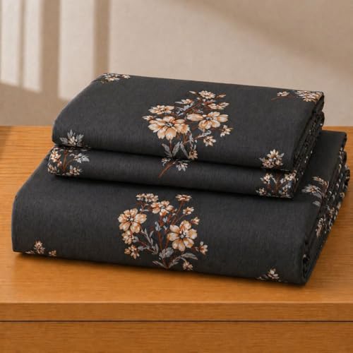 Image of Castiqa Elastic Fitted Supersoft Premium Polycotton 200TC King Size Bedsheets with 2 Pillow Covers (Fits Upto Mattress of 8Inches) (Gray, Full 72x78x8Inch)