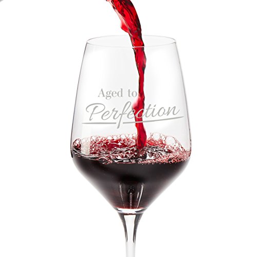 Funny Wine Glasses Birthday Gifts: Aged to Perfection, 18.5 oz Large Glass in Gift Box, Great Birthd - //coolthings.us