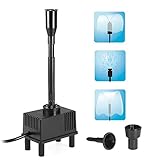 Decdeal Fountain Pump with Lights Led, 10W 160GPH Submersible Water Pump Fountain for Aquarium Fish Tank Pond Garden Backyard, 600L/H AC 110V