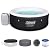Bestway Coleman Miami AirJet Large Round 2 to 4 Person Inflatable Hot Tub Portable Outdoor Spa with 120 AirJets and EnergySense Cover, Black