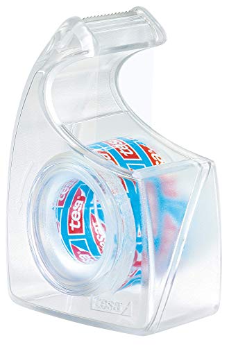 tesa tesafilm kristall-klar, 1 Rolle, Easy Cut Handabroller, Transparent, 10m:15mm
