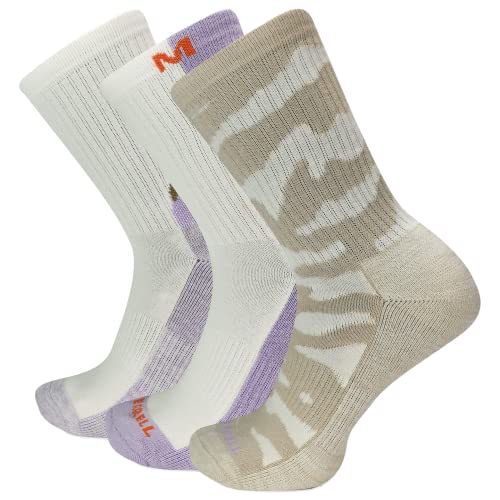 Image of Merrell unisex-adult Men's and Women's Lightweight Wool Everyday Hiking Crew Socks - 3 Pair Pack - Arch Support & Moisture Wicking