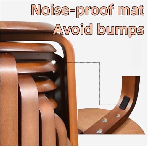 Modern Beige Round Wooden Stools, Stackable Vanity Chairs, Multifunctional Seating for Living Room, Bedroom & Dining Room - Stylish Home Furniture