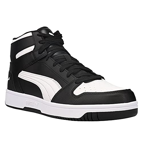 PUMA Mens Rebound Layup Sneaker, Mens black- Mens white, 10.5