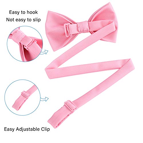 Image of WELROG Classic Pre-Tied Bow Tie for Children & Adults Solid Color Adjustable Bowtie