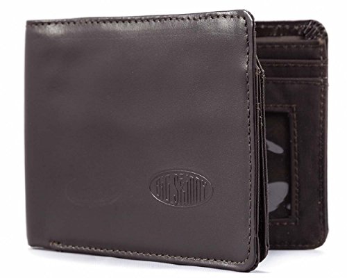 Image of Big Skinny Men's L-Fold Passcase Leather Slim Wallet, Holds Up to 30 Cards, Brown