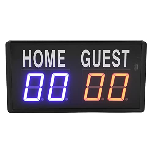 Marcador Digital, Marcador de Puntuación de Mesa LED Portátil Mini Marcador Electrónico con Control Remoto, 5 Niveles Brillo, para Juegos Deportivos Baloncesto Voleibol Ping Pong (Enchufe de la UE)