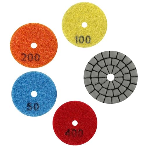 Patins de polissage humides et secs, disques de ponçage pour marbre de granit, roues de meulage de pierre, tampons abrasifs en résine flexible, polisseuse en verre quartzite, tampons de 50 mm, émeri