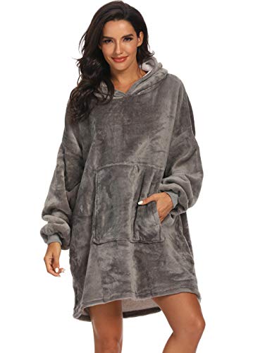 Gdtime Sudadera con Capucha de Gran Tamaño para Adultos, Hombres, Mujeres y Adolescentes (Gris)