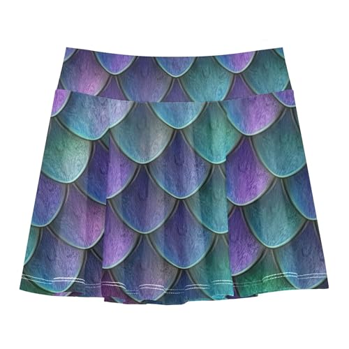 Flowy Girls' Shorts Athletic Skorts Kids Tennis Skirts Flowy Skort Dragon Scales Textured Colorful 4t
