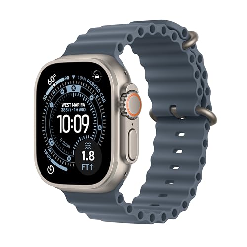 Apple Watch Ultra 3 GPS + Cellular 49-mm Natural Titanium Case with Anchor Blue Ocean Band