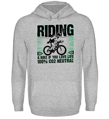 Sweat à capuche Riding a Bike if You Love Life Gris Sport pour célébrer la vie