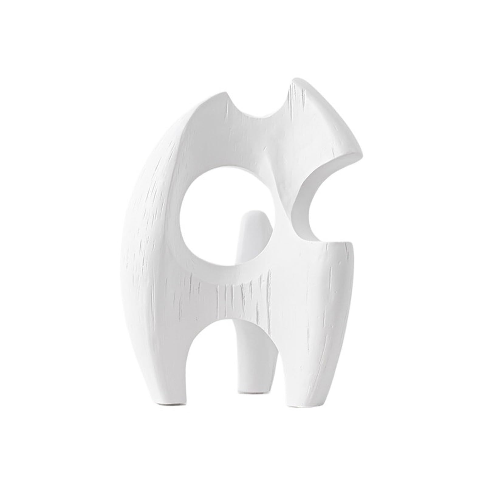 Zhaoj24-05 Art Sculptures Unique Irregular Resin Ornament Simple Living Room Coffee Table Home Desktop Decoration(White)