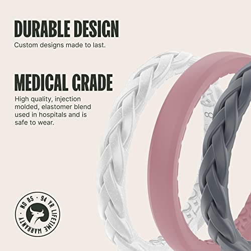 Groove Life Stackable Rings - Breathable Silicone Wedding Rings for Women, Unique Design, Comfort Fit Ring2
