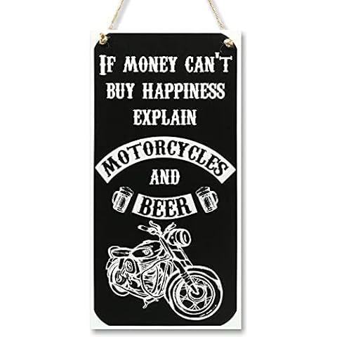 CARISPIBET If money can't buy happiness Home signs decorative sign gift for dad granddad decoration for Bars cafe Garage wall art 12" x 6" Cover