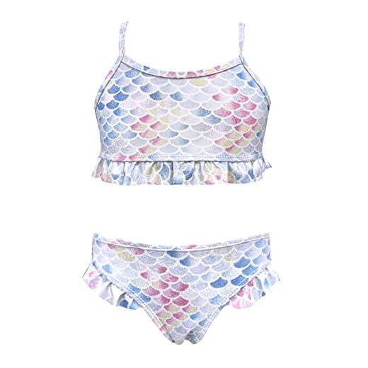 Conjunto de biquíni de duas peças com estampa floral para bebês meninas, Sereia, 3 Anos