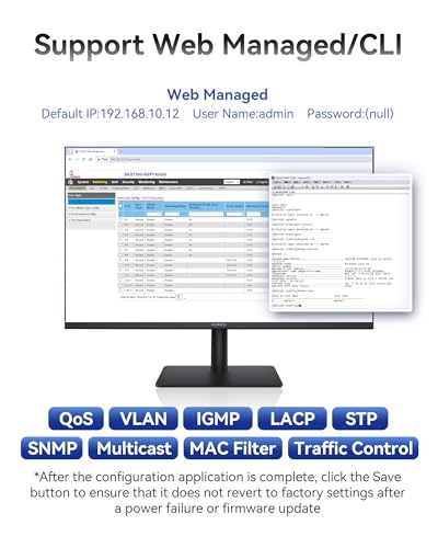 Image of 12-Port 2.5G L2 Managed Ethernet Switch, 2.5Gb Network Switch, 8X 2.5G RJ45 Ports & 4X 10G SFP+ Ports, VLAN /QoS /ACL /IGMP /STP /SNMP /LACP Support, Web Managed /CLI, Metal Casing, 19-in Rack-Mount
