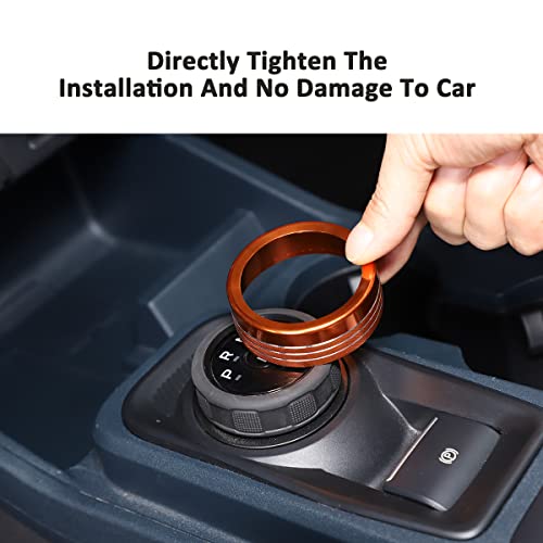 Jonkoko Aluminum Alloy Car Interior Decoration Gear Shift Knob Cover For Ford Maverick 2022 Shift Knobs Sticker (Orange) #TOP5