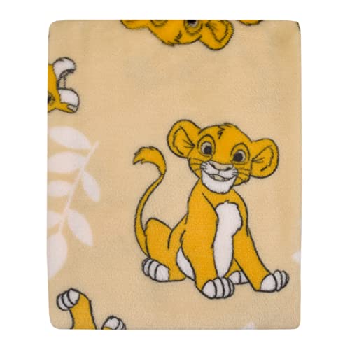 Image of Disney Lion King Tan, Beige and White Simba Super Soft Baby Blanket
