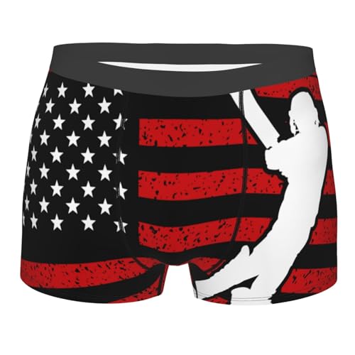 Anceky Cricket American Flag Herren-Boxershorts, atmungsaktiv, dehnbar, Neuheit, Trunk, Unterwäsche, Fitnessstudio