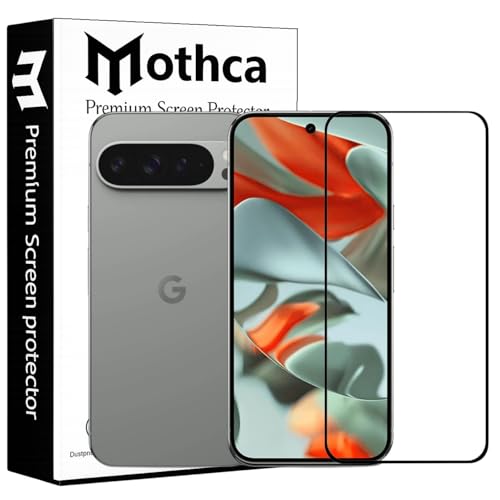Image of Mothca Military-Grade Gorilla Tempered Glass Compatible with Google Pixel 10 Pro | Black | Full Screen Protection | Scratch Resistant | Easy Installation Kit (Pack of 1)