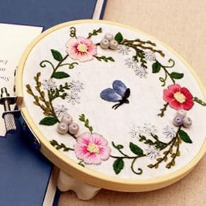 Image of 12 Pack Bamboo Embroidery Hoops Set, Adjustable Circle Cross Stitch Hoop Ring for Art Craft Sewing and Handy Needlework, Great Value Pack for Starters and Craft Lovers