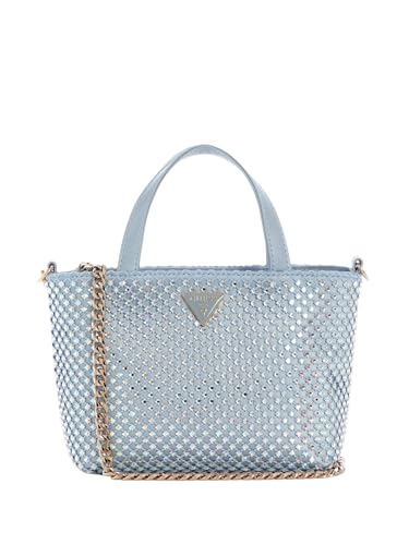Mini Tote GUESS Tasmin bleu clair, maroquinerie aux finitions exclusives