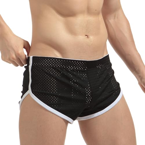 AIMPACT Mens Mesh Booty Shorts 3 Inch Sexy Smooth Lounge Active Shorts Ranger Panties