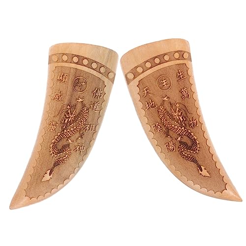 MUSISALY 1 ペア マホガニークレセントチャリス 占い聖杯 ダウジング占い振り子 占いカップツール 占いゲーム 陽道教の道具 犠牲ツール 占い用品 聖なる目玉 神聖な占いカップ 木製振り子板