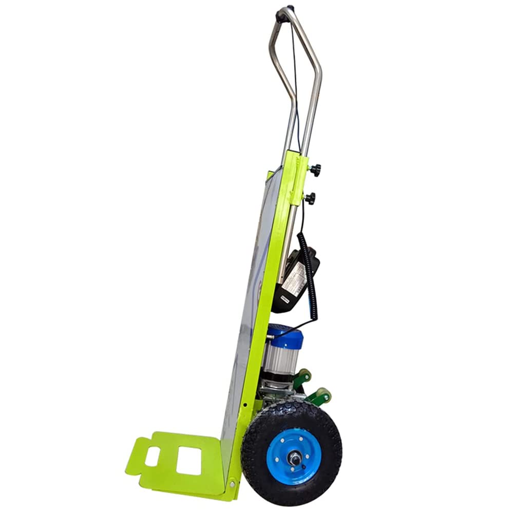 Carrello montascale elettrico, carrello a mano facile da usare su e giù per le scale con carico 200 kg, carrello salva manodopera con batteria rimovibile da 48 V / 20 Ah, verde/verde / 800