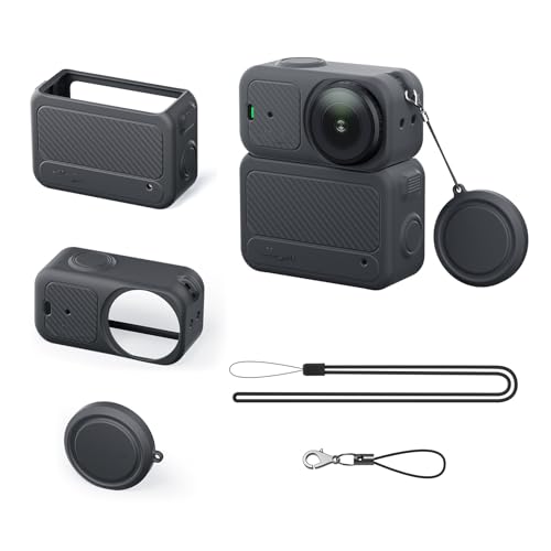 LICHIFIT for DJI Osmo Nano �V���R���P�[�X�Z�b�g �����Y�J�o�[ �ی�P�[�X �ی�J�o�[ �P�[�X �h�o �ϏՌ� �|�[�^�u���X�|�[�c�J�����p�ی�A�N�Z�T���[ �X�g���b�v�t�� (�u���b�N)