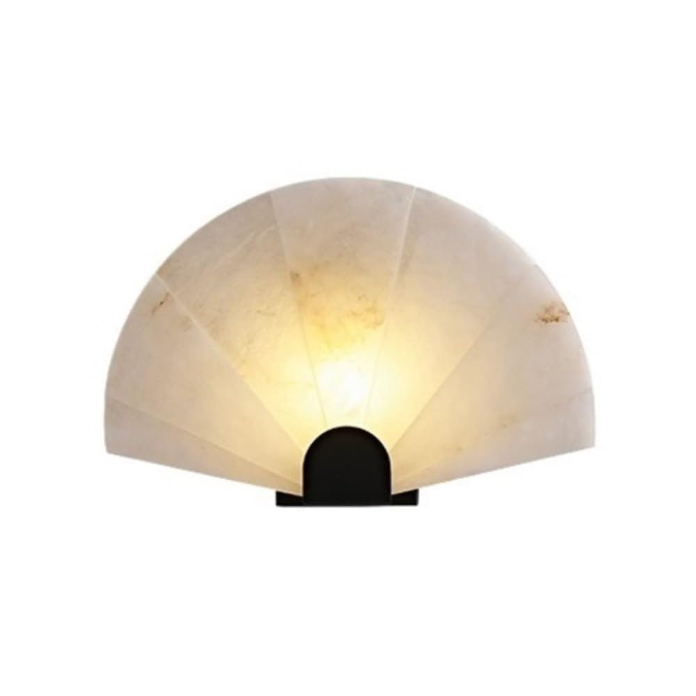 birene Wall Lamp Personality Creative Fan-Shaped Marble Wall Lights Living Room Background Wall Corridor Aisle Lamp