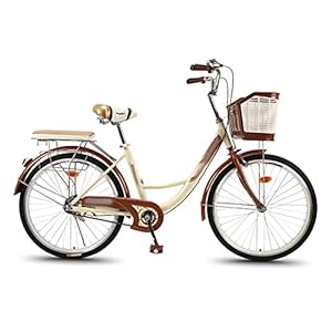 Complete Cruiser-fietsen, Fiets Dames 24-inch Volwassen Gewone Commuter Fiets City Retro Werk Lichtgewicht Volwassen…