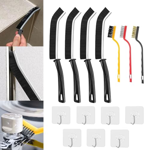 7 Stücke Eckenreinigungsbürste, Badezimmer Lückenreinigungsbürste-Spaltbürste Spaltreinigungsbürste mit harten Borsten Reinigungswerkzeuge, für Bad, Küche, Fliesenfugen, Dusche, Fenster(Schwarz) 7 Stücke Eckenreinigungsbürste, Badezimmer Lückenreinigungsbürste-Spaltbürste Spaltreinigungsbürste mit harten Borsten Reinigungswerkzeuge, für Bad, Küche, Fliesenfugen, Dusche, Fenster(Schwarz)