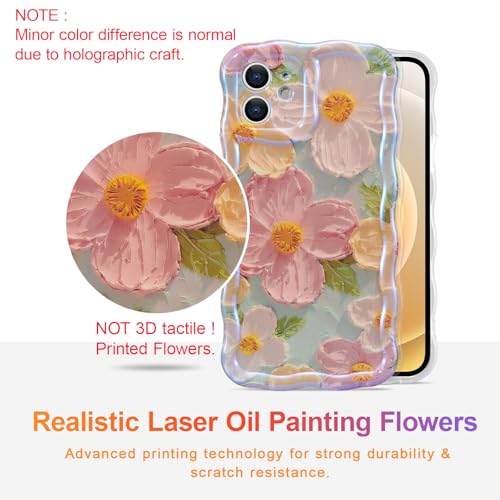 EYZUTAK Case for iPhone 11, Colorful Retro Oil Painting Print Flower, Green by EYZUTAK - Used condition - Image 2