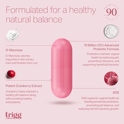 Image of Trigg Vaginal Probiotics for Women- pH Balance, Digestion, UT- Female Health Supplement with Cranberry- Prebiotic Blend, Lactobacillus- Promote Healthy Vaginal Odor & Flora- Feminine Probiotic- 90 Ct