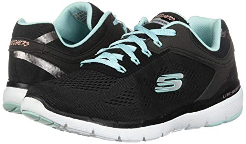 Tênis Skechers Flex Appeal 3.0 - Moving Fast Preto/Turquesa 35